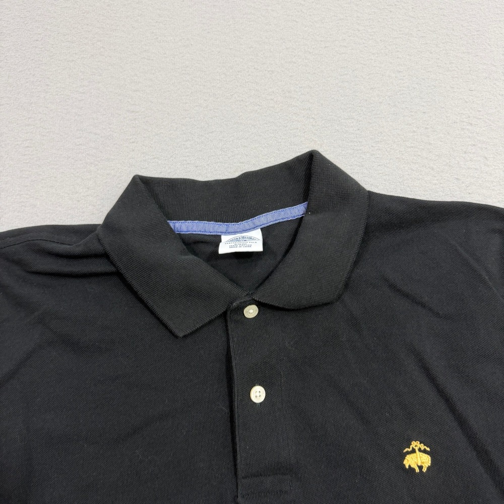 Brooks Brothers Polo Shirt XL Black Performance Polo Slim Fit Long Sleeve Rugby - Picture 3 of 8